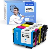 mycartridge remanufactured 220xl ink cartridge replacement for epson t220 - works with wf-2630, wf-2650, wf-2750, wf-2760, xp-320, xp-420 - black, cyan, magenta, yellow (4-pack) logo