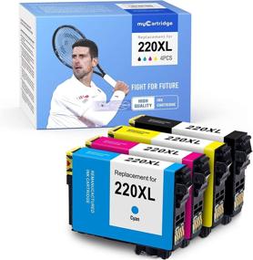 img 1 attached to myCartridge Remanufactured 220XL Ink Cartridge Replacement for Epson T220 - Works with WF-2630, WF-2650, WF-2750, WF-2760, XP-320, XP-420 - Black, Cyan, Magenta, Yellow (4-Pack)