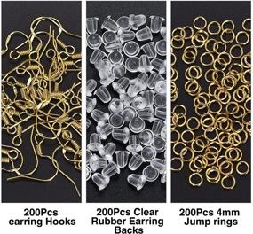 img 3 attached to 💍 Lanbeide Earring Making Kit: 600pcs Kit with Hypo-allergenic Earring Hooks, Silicone Backs, and Jump Rings for DIY Jewelry Making