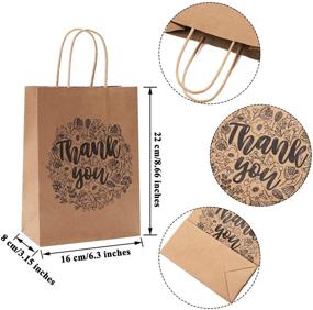 img 3 attached to 🛍️ Cooraby 20 Pack Thank You Party Bags - Kraft Brown Paper Bags with Handle for Shopping, Weddings, Goodies, Birthdays - Party Favors