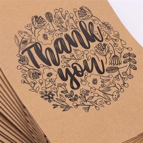 img 1 attached to 🛍️ Cooraby 20 Pack Thank You Party Bags - Kraft Brown Paper Bags with Handle for Shopping, Weddings, Goodies, Birthdays - Party Favors
