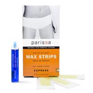 👙 parissa face &amp; bikini wax strips - hair removal waxing kit for women, small strips for face &amp; bikini, includes 16 strips &amp; aftercare oil (sf) logo