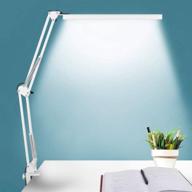 white led swing arm desk lamp by bzbrlz - eye-caring architect task lamp with dimmable 3 color modes, 10 brightness levels, memory function, and adapter логотип