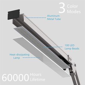 img 1 attached to White LED Swing Arm Desk Lamp by BZBRLZ - Eye-Caring Architect Task Lamp with Dimmable 3 Color Modes, 10 Brightness Levels, Memory Function, and Adapter