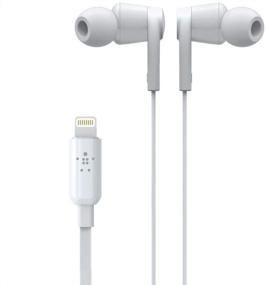 img 3 attached to 🎧 Наушники Belkin in-Ear Lightning высокого качества с микрофоном для управления iPhone - белые вкладыши