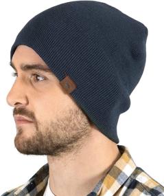 img 4 attached to 🧣 Stay Cozy in Style: Knit Beanie Winter Hats for Men and Women - Warm, Soft & Stretchy Daily Ribbed Toboggan Cap for Cold Weather