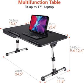 img 3 attached to 🖥️ BUILDEC Lap Desk for Laptop: Adjustable Stand with Storage Drawer for Convenient Work, Gaming, and Relaxation