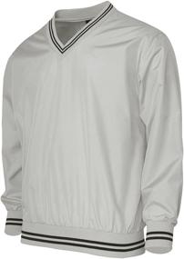 img 4 attached to BCPOLO Windshirt V Neck Windbreaker Shirt Black Men's Clothing in Active