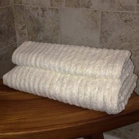 img 2 attached to 🛀 Premium Heavy Plush Bamboo Ribbed Bath Towel - Unbelievably Soft, Eco-Friendly, and 3x More Absorbent than Cotton - 56" x 30
