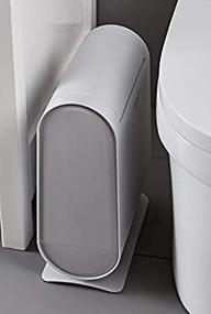 img 1 attached to 🚮 Primo Supply Elegant Bathroom Garbage Can with Lid and Plastics Bag Storage Dispenser - Modern Simple Design for Hygienic Waste Disposal, Ideal for Home, Office, Bedroom, Kitchen Trash, Diaper Pail - Grey, 7L/1.8 Gal