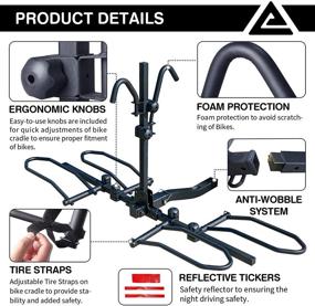 img 2 attached to 🚲 Leader Accessories 2-Bike Platform Hitch Mount Bike Rack - Foldable Tray Style Bicycle Carrier Racks for Cars, Trucks, SUVs, Minivans with 2" Hitch Receiver and Quick Hitch Pins Design