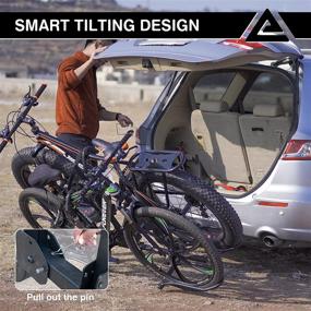 img 1 attached to 🚲 Leader Accessories 2-Bike Platform Hitch Mount Bike Rack - Foldable Tray Style Bicycle Carrier Racks for Cars, Trucks, SUVs, Minivans with 2" Hitch Receiver and Quick Hitch Pins Design