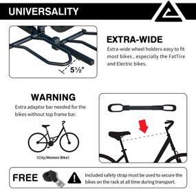 img 3 attached to 🚲 Leader Accessories 2-Bike Platform Hitch Mount Bike Rack - Foldable Tray Style Bicycle Carrier Racks for Cars, Trucks, SUVs, Minivans with 2" Hitch Receiver and Quick Hitch Pins Design