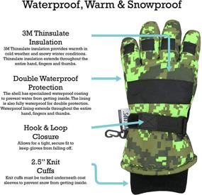 img 2 attached to Camo Print Winter Gloves for Kids: N'Ice Caps Cold Weather Waterproof Thinsulate Gloves
