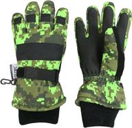 camo print winter gloves for kids: n'ice caps cold weather waterproof thinsulate gloves logo