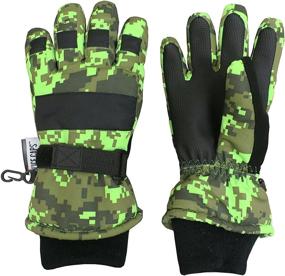 img 4 attached to Camo Print Winter Gloves for Kids: N'Ice Caps Cold Weather Waterproof Thinsulate Gloves