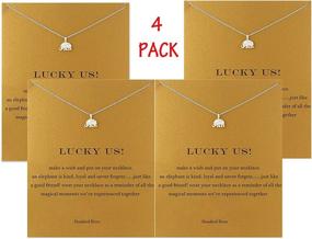 img 3 attached to 🍀 Hundred River Friendship Clover Necklace and Unicorn Good Luck Elephant Necklace Set with Message Card Gift Card - 4 Pack