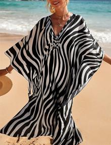 img 1 attached to 👗 Chic and Stylish Bsubseach Women's Print Turkish Kaftan Beachwear Bikini Cover Up Maxi Dress: Perfect for Beach and Poolside