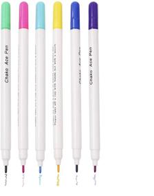 img 4 attached to 🖍️ 6PCS Water Erasable Fabric Marking Pen - Disappearing Ink Sewing Marker for Embroidery, Cross Stitch, Handicarft Needlework - Air Erasable, Water Soluble Ink