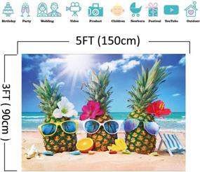 img 1 attached to 🍍 Hawaiian Seaside Theme Photography Backdrops - Aloha Luau Pineapple Photo Background for Hawaii Birthday Party - Summer Decor Supplies Photo Booth 5x3ft Vinyl Props