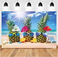 🍍 hawaiian seaside theme photography backdrops - aloha luau pineapple photo background for hawaii birthday party - summer decor supplies photo booth 5x3ft vinyl props logo