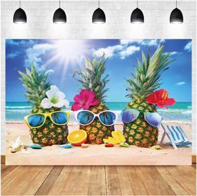 img 4 attached to 🍍 Hawaiian Seaside Theme Photography Backdrops - Aloha Luau Pineapple Photo Background for Hawaii Birthday Party - Summer Decor Supplies Photo Booth 5x3ft Vinyl Props