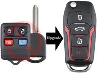 enhanced flip remote car key fob: 🔑 315mhz 4d63 chip replacement for ford lincoln mercury cwtwb1u331 logo