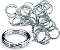 usa-made 48-pack of 1-inch split key ring connectors - zinc plated spring steel keychains logo