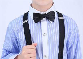 img 1 attached to 👔 Aivtalk Boys 4 Piece Suit Set with Suspender Shirt Pant Bowtie | Formal Dresswear for Kids