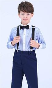 img 3 attached to 👔 Aivtalk Boys 4 Piece Suit Set with Suspender Shirt Pant Bowtie | Formal Dresswear for Kids