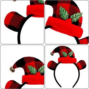 img 2 attached to Elcoho Buffalo Christmas Headbands Reindeer