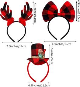 img 3 attached to Elcoho Buffalo Christmas Headbands Reindeer
