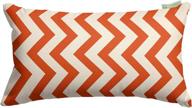 🧡 majestic home goods burnt orange chevron throw pillow - versatile indoor/outdoor small pillow with 20" l x 5" w x 12" h dimensions logo