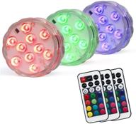 🌸 durwell rgb color changing led floral lights: 13 colors, 4 modes, waterproof & submersible - remotes included (3 pack) логотип