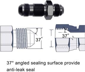 img 2 attached to 🔌 Высокопроизводительный EVIL ENERGY 6AN Мужской прямой фланцевый адаптер-соединитель Bulkhead Union из элегантного черного алюминия.