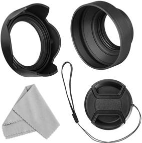 img 4 attached to 📸 Veatree 58mm Lens Hood Kit - Collapsible Rubber Lens Hood with Filter Thread + Reversible Tulip Flower Lens Hood + Center Pinch Lens Cap + Microfiber Lens Cleaning Cloth