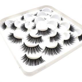 img 3 attached to 👁️ VGTE Fluffy Mink Lashes - 10 Pairs Pack, Handmade, Luxurious, Natural Faux Lashes, High Volume 5D44