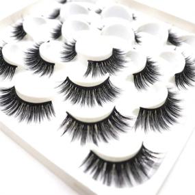 img 1 attached to 👁️ VGTE Fluffy Mink Lashes - 10 Pairs Pack, Handmade, Luxurious, Natural Faux Lashes, High Volume 5D44