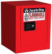 🔥 justrite 890401 galvanized steel flammable countertop safety storage cabinet with sure-grip ex, single door and manual operation logo