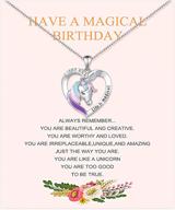 ✨ life is magical silver unicorn necklace and earrings set for women and girls, complete with gift card, perfect birthday gift - 18+2 inches logo