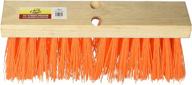 🧹 janico 4016 16 inch bristle street broom head - poly bristles in orange, brown logo