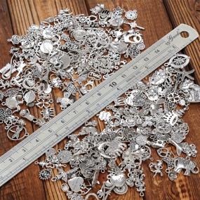 img 3 attached to 🔑 YUEAON 300pcs Tibetan Silver Jewelry Making Charms Kit – Craft Accessories for Bracelets, Necklaces, Pendants, Earrings & Keychains – Wholesale Supplies Bulk Lots