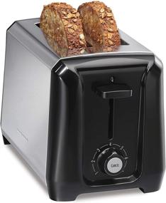 img 4 attached to 🍞 Hamilton Beach Extra-Wide Slot Toaster 2-Slice: Black and Stainless, Shade Selector, Auto-Shutoff, Cancel Button, and Toast Boost - 22671