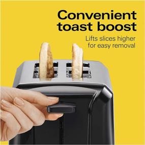 img 3 attached to 🍞 Hamilton Beach Extra-Wide Slot Toaster 2-Slice: Black and Stainless, Shade Selector, Auto-Shutoff, Cancel Button, and Toast Boost - 22671