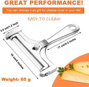 img 3 attached to 🧀 Ultimate 2-Pack Adjustable Wire Cheese Slicer: Stainless Steel Cutter for Easy Cutting & Replacement - Ideal Kitchen Cooking Tool for All Cheeses