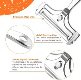 img 2 attached to 🧀 Ultimate 2-Pack Adjustable Wire Cheese Slicer: Stainless Steel Cutter for Easy Cutting & Replacement - Ideal Kitchen Cooking Tool for All Cheeses