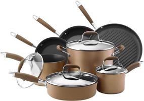 img 4 attached to 🍳 Anolon Advanced Nonstick Cookware Pots and Pans Set, 11 Piece, Bronze: The Ultimate Kitchen Companion for Culinary Enthusiasts