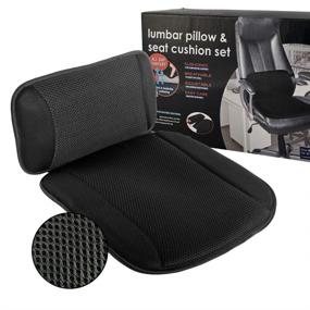 img 4 attached to 🪑 Airfresh 5D Air Mesh Seat Cushions with Back Support - Ultimate Comfort for Office Chairs and Cars, Black