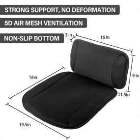 img 3 attached to 🪑 Airfresh 5D Air Mesh Seat Cushions with Back Support - Ultimate Comfort for Office Chairs and Cars, Black
