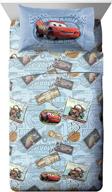 🏎️ disney pixar cars twin sheet set - rev up your little one's bedroom with jay franco's tune up 3-piece set in blue logo